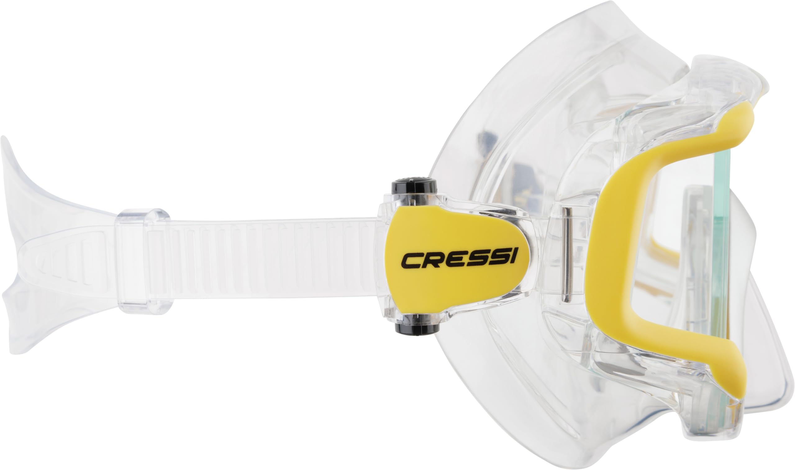 Cressi Liberty Triside Panoramic Scuba Diving Mask – Clear/Yellow Silver