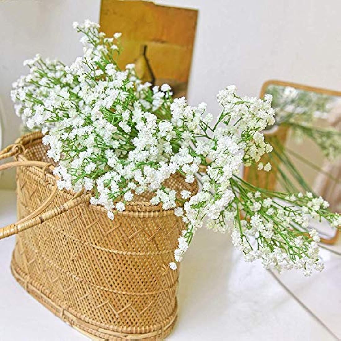 White Baby's Breath Artificial Flowers - 9 Stems Gypsophila
