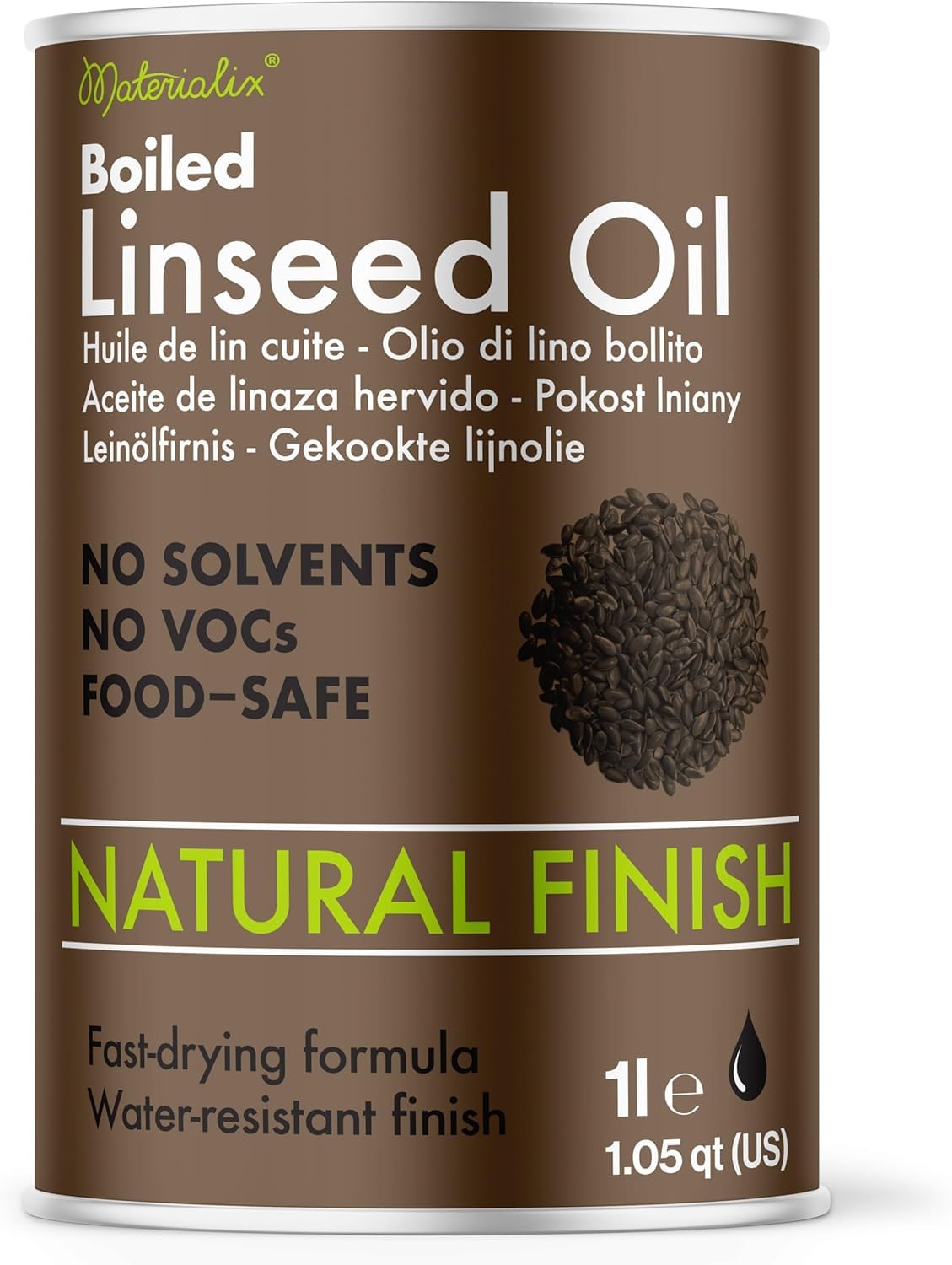 Materialix Boiled Linseed Oil – Fast-Drying Natural Wood Protection