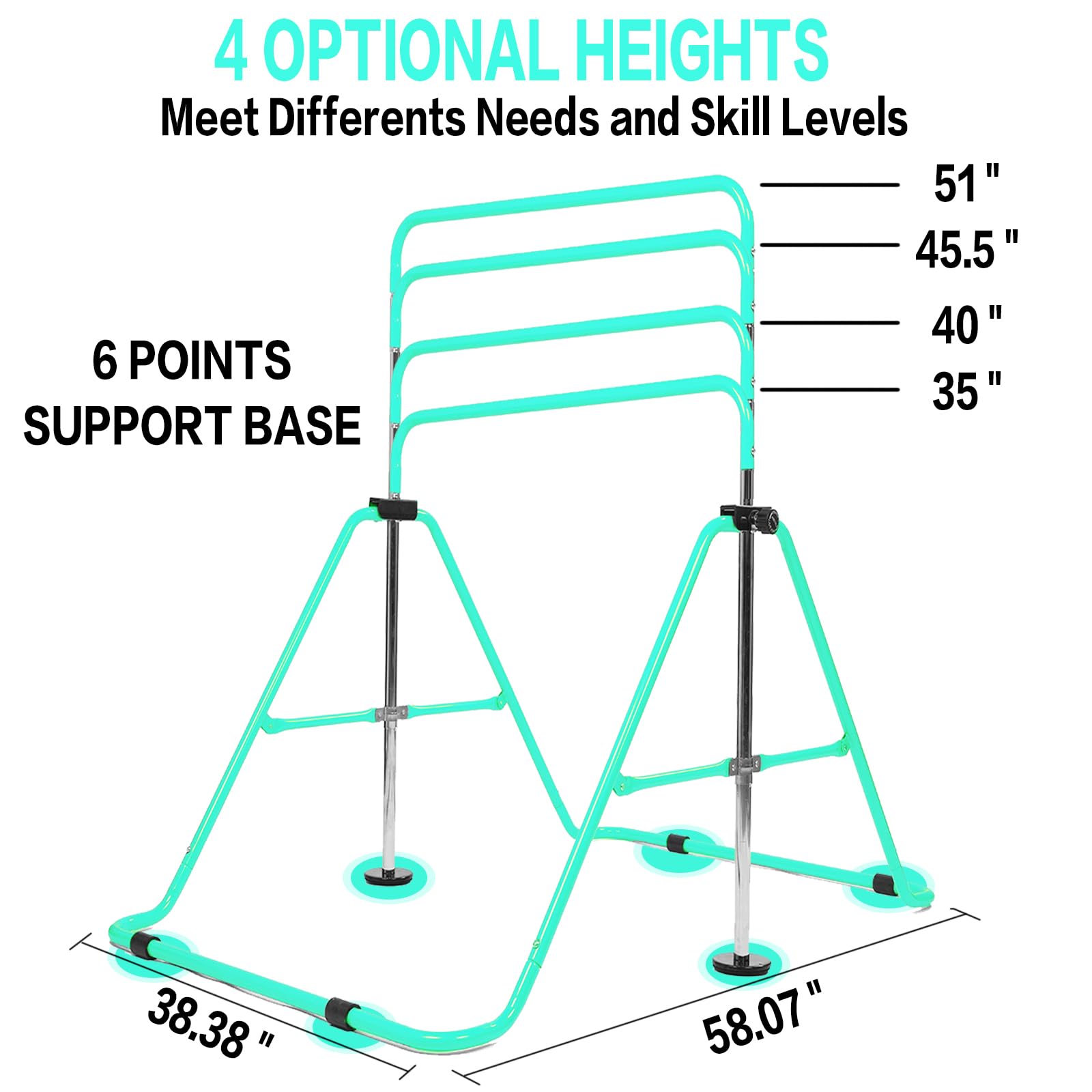 Kids Gymnastics Bar – Foldable & Adjustable Home Training Equipment