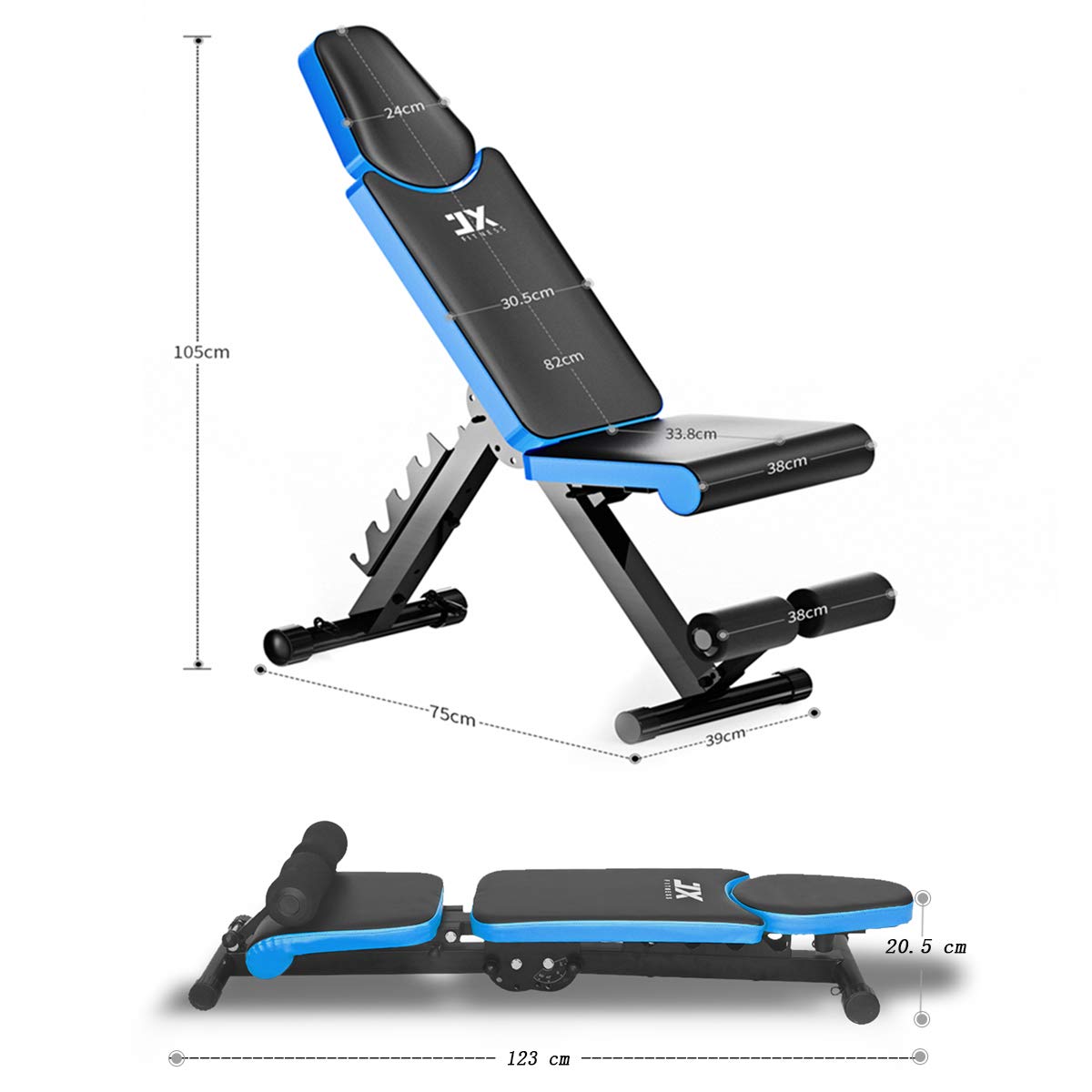 JX FITNESS Adjustable Weight Bench | Multiuse Home Gym Workout Bench