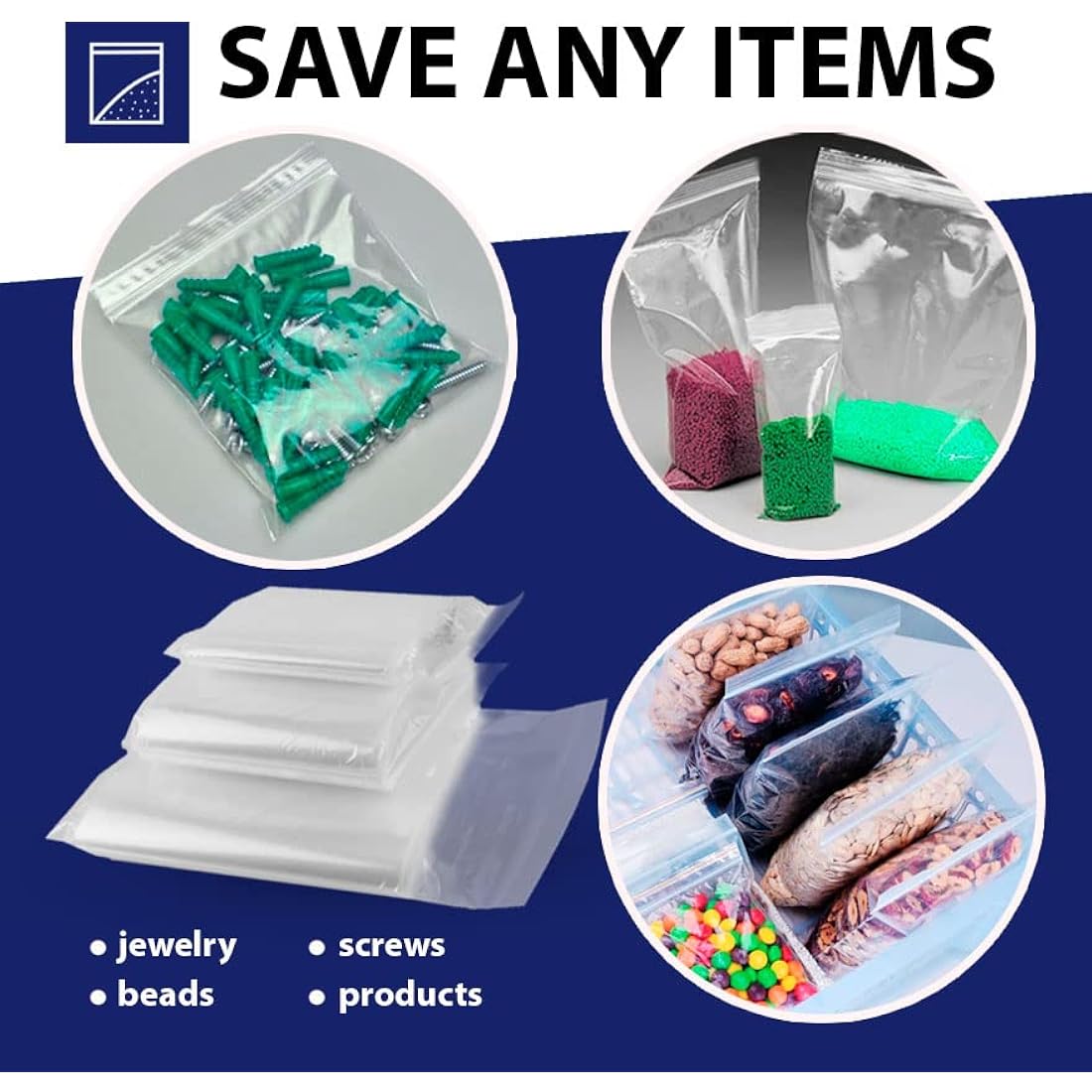 Sabco 100 Grip Seal Bags 11x16 | Clear Resealable Zip Lock Polythene