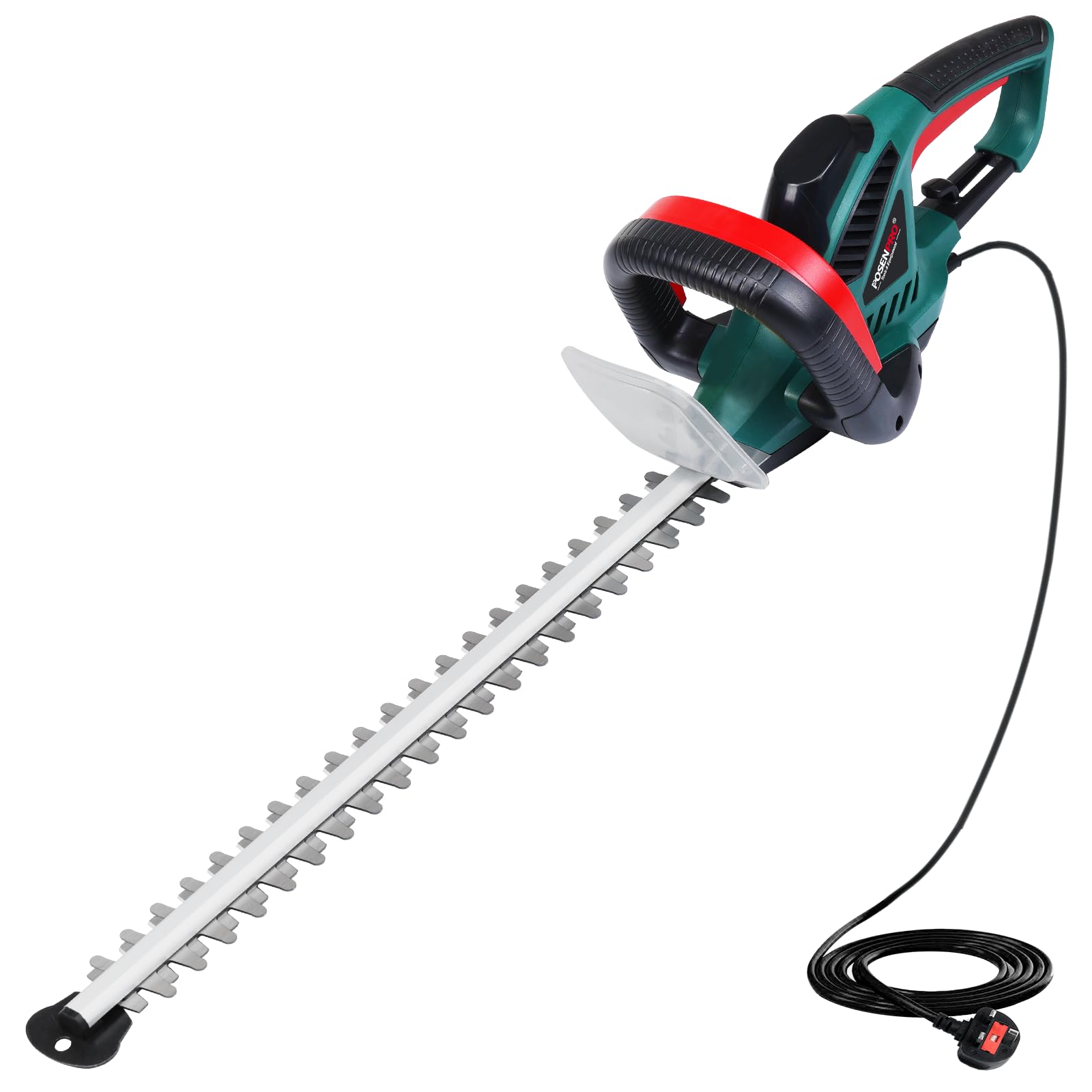 POSENPRO 600W Electric Hedge Trimmer – 550mm Dual Action Blade, 6m Cable