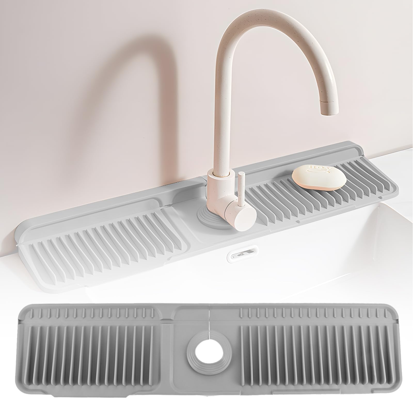 Silicone Faucet Mat – 24 Inch Kitchen Sink Splash Guard Tray
