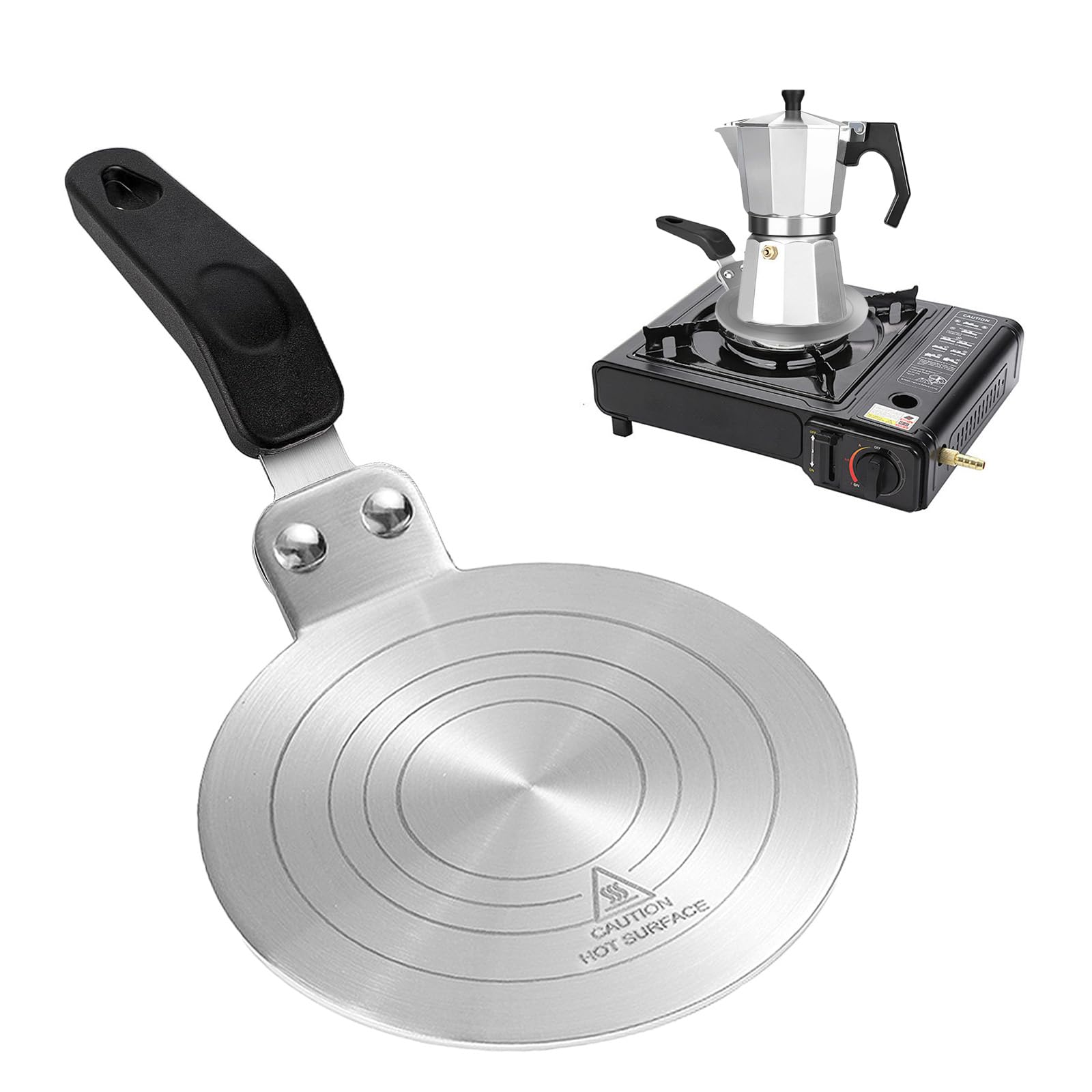 Jolof Store Induction Adapter Plate – 13cm Steel Moka Pot Heat Diffuser