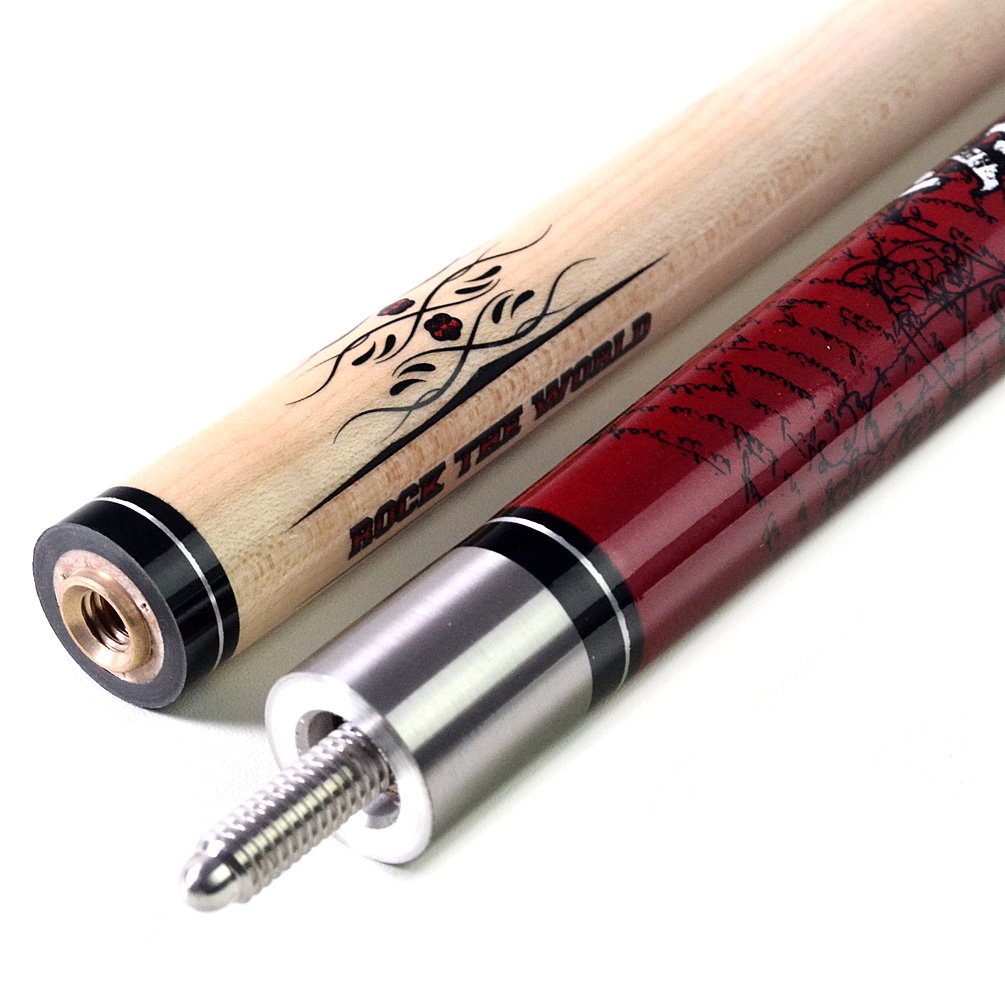 CUESOUL ROCKIN 58" 21oz Maple Pool Cue Stick Set with Irish Linen Wrap