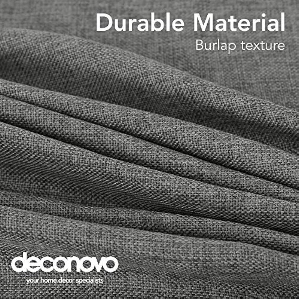Deconovo Faux Linen Rectangle Tablecloth | Water Resistant Grey 55x95in