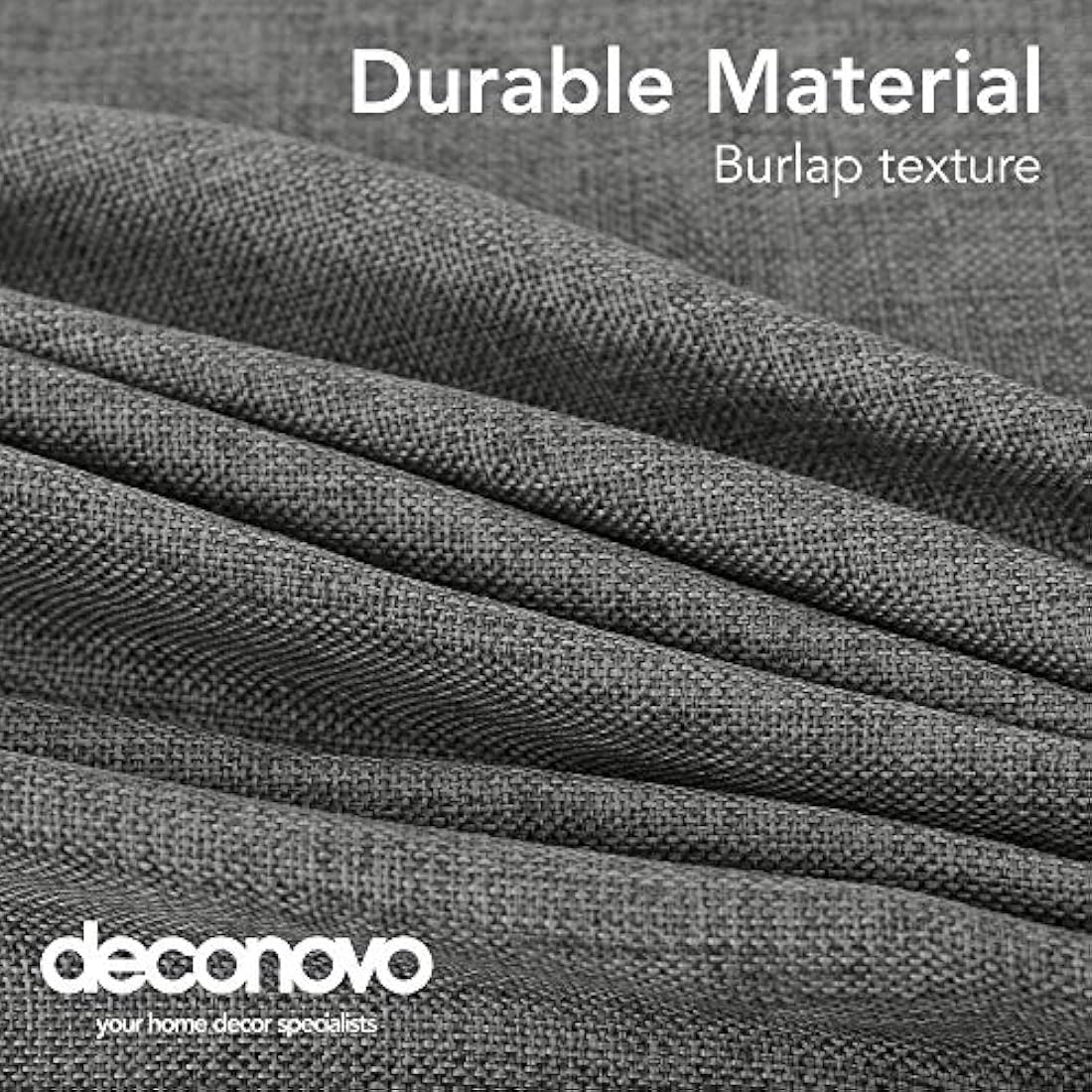 Deconovo Faux Linen Tablecloth – Water Resistant Wipeable Grey 51x51in