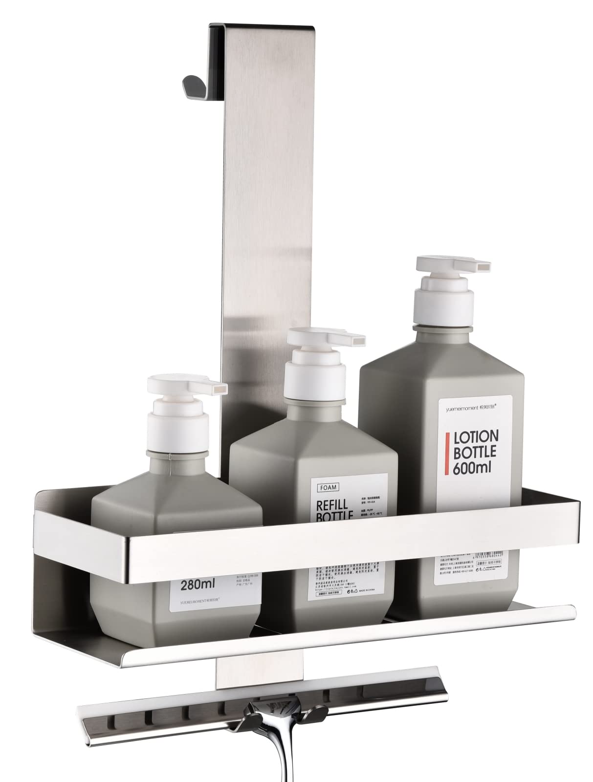 HomeHeng Hanging Shower Caddy – Brushed Nickel Stainless Steel Shelf