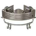 Corner Shower Caddy – Suction Cup Aluminum Shelf with Hooks