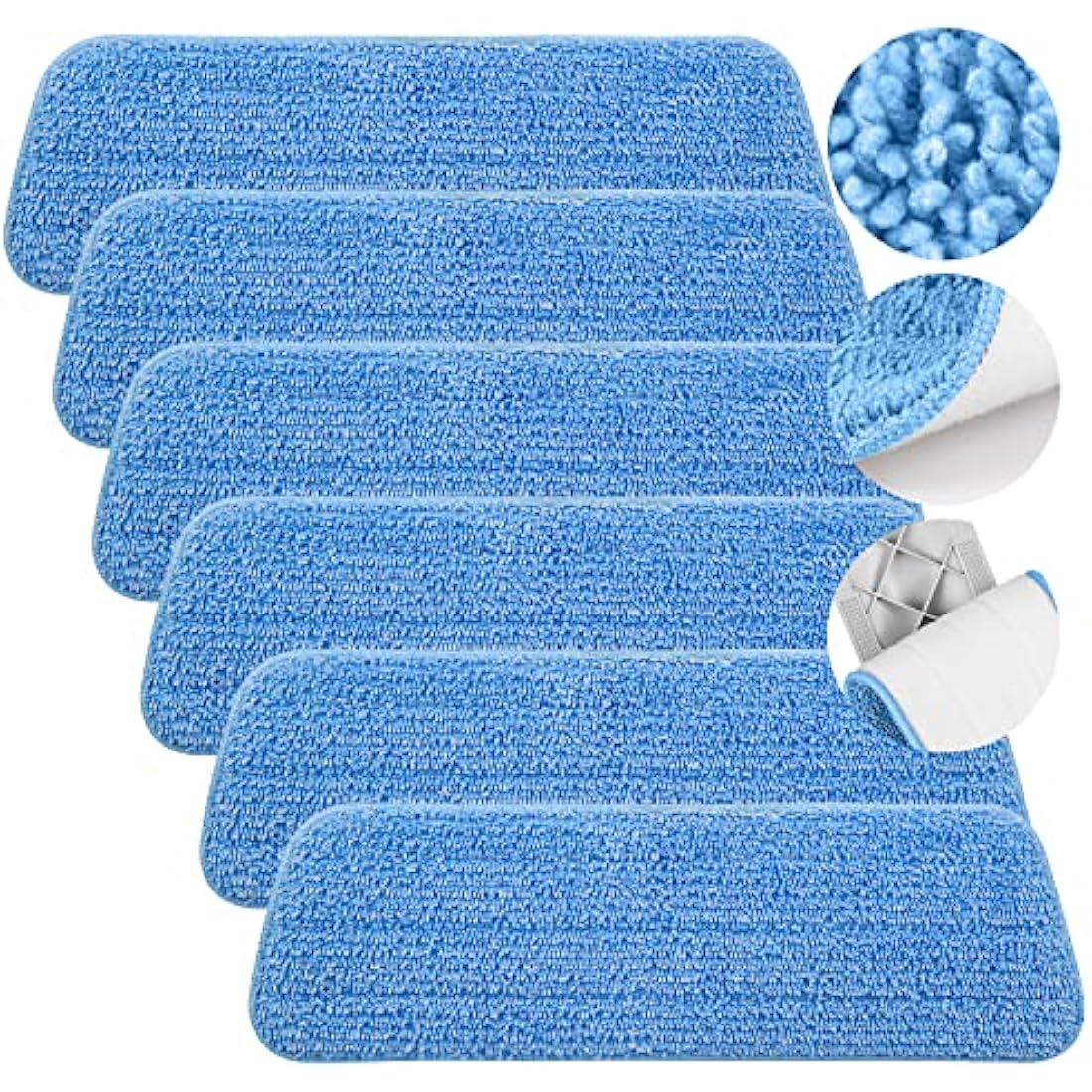 ILAVCOOL 6-Pack Microfiber Mop Pads | Washable Wet & Dry Refills
