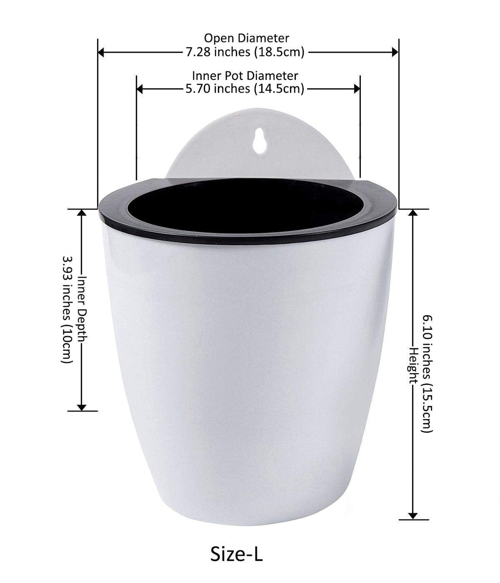 ShoppeWatch 7-Pack Self Watering Wall Planters - 7 Inch Indoor Outdoor Pots