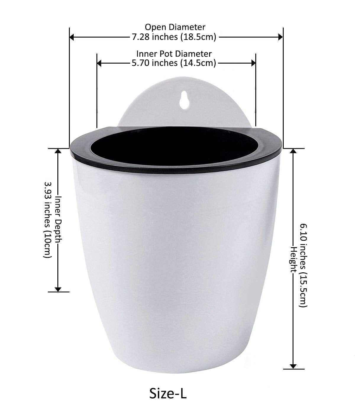 ShoppeWatch 7-Pack Self Watering Wall Planters - 7 Inch Indoor Outdoor Pots