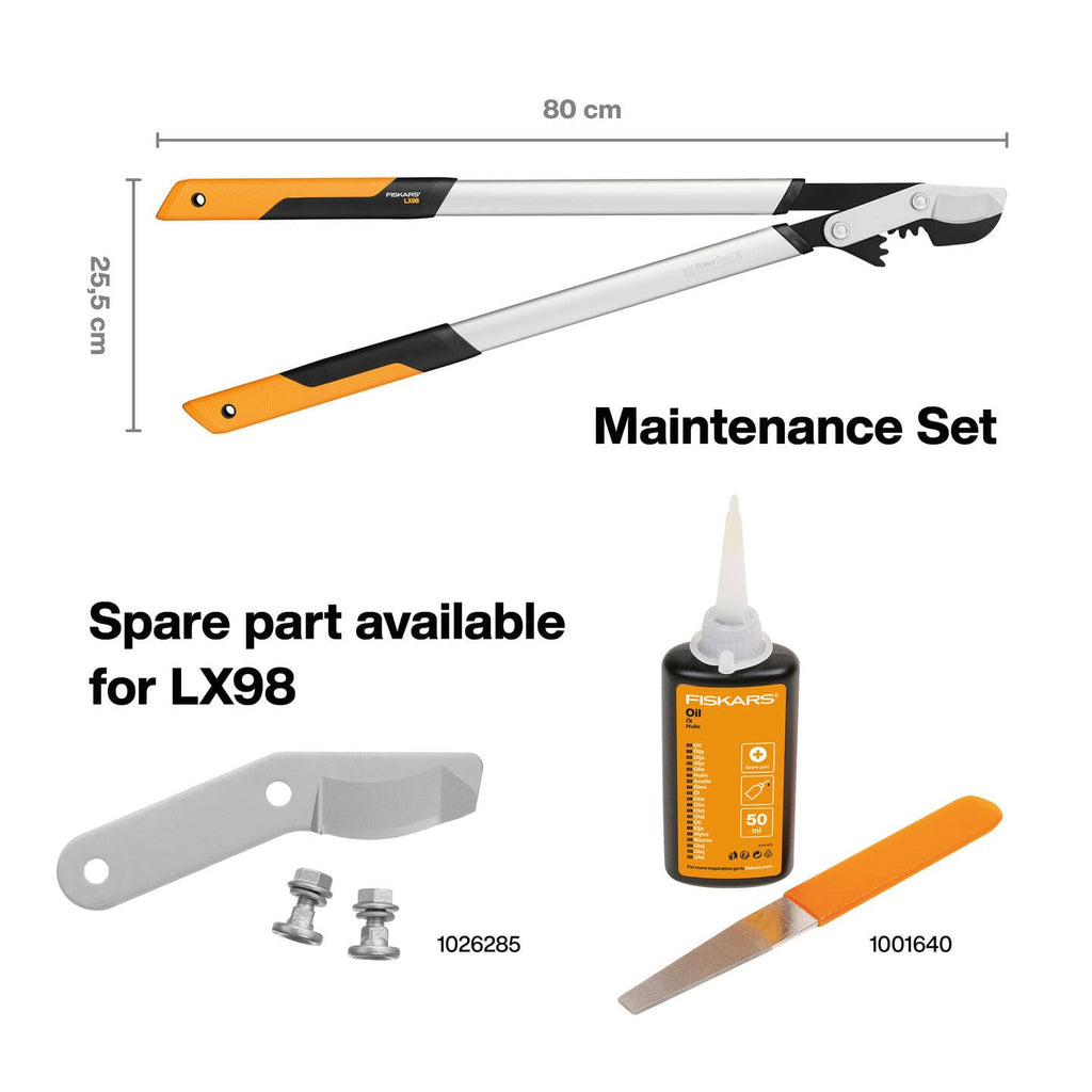 Fiskars PowerGear X LX98 Bypass Loppers – 5cm Cutting Capacity, 80cm