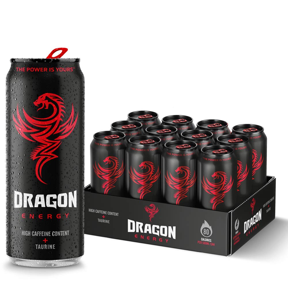 Dragon Energy Red Fruit Flavor Energy Drink - 12 x 500ml Cans