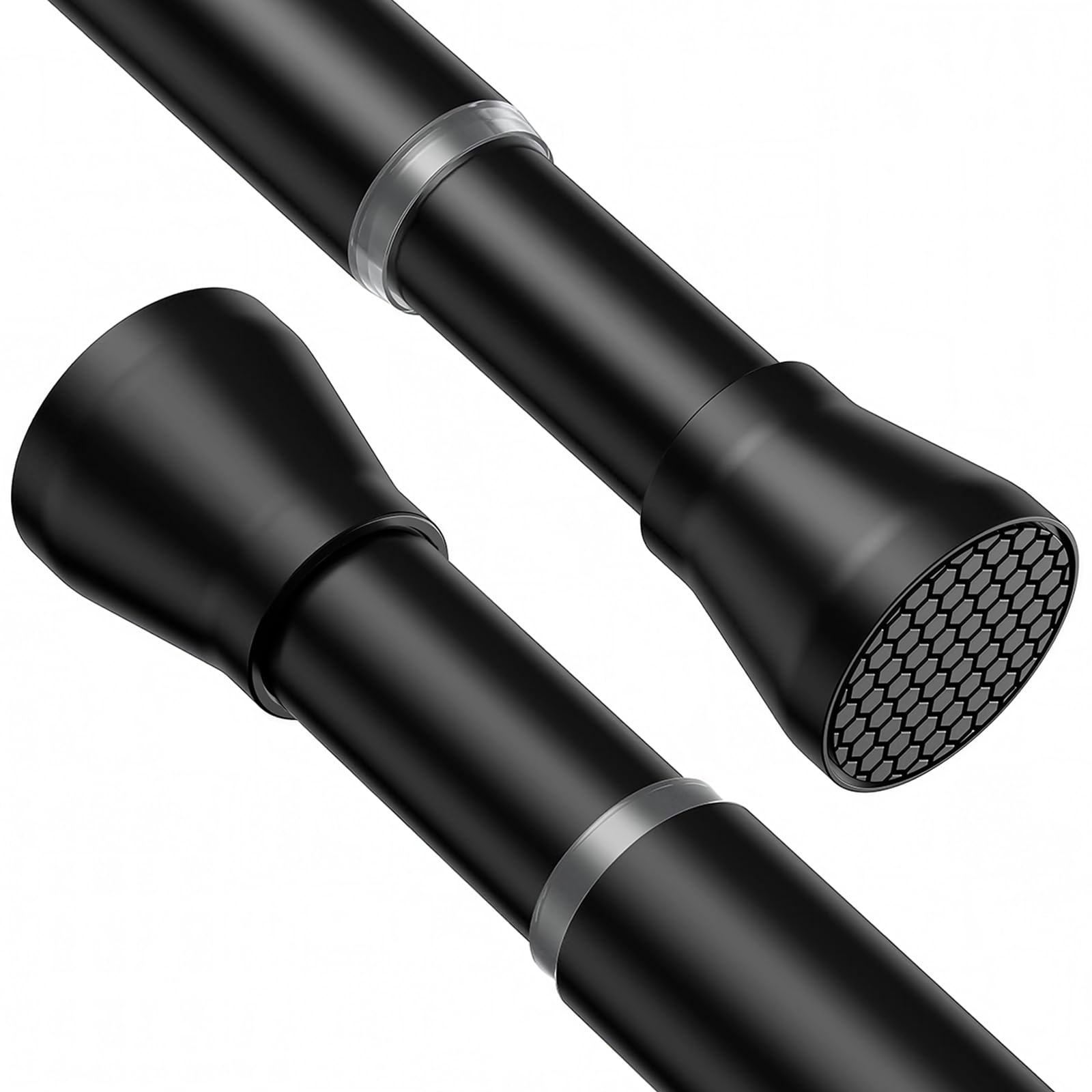 Black Tension Shower Curtain Pole | 115-195cm No-Drill Rod