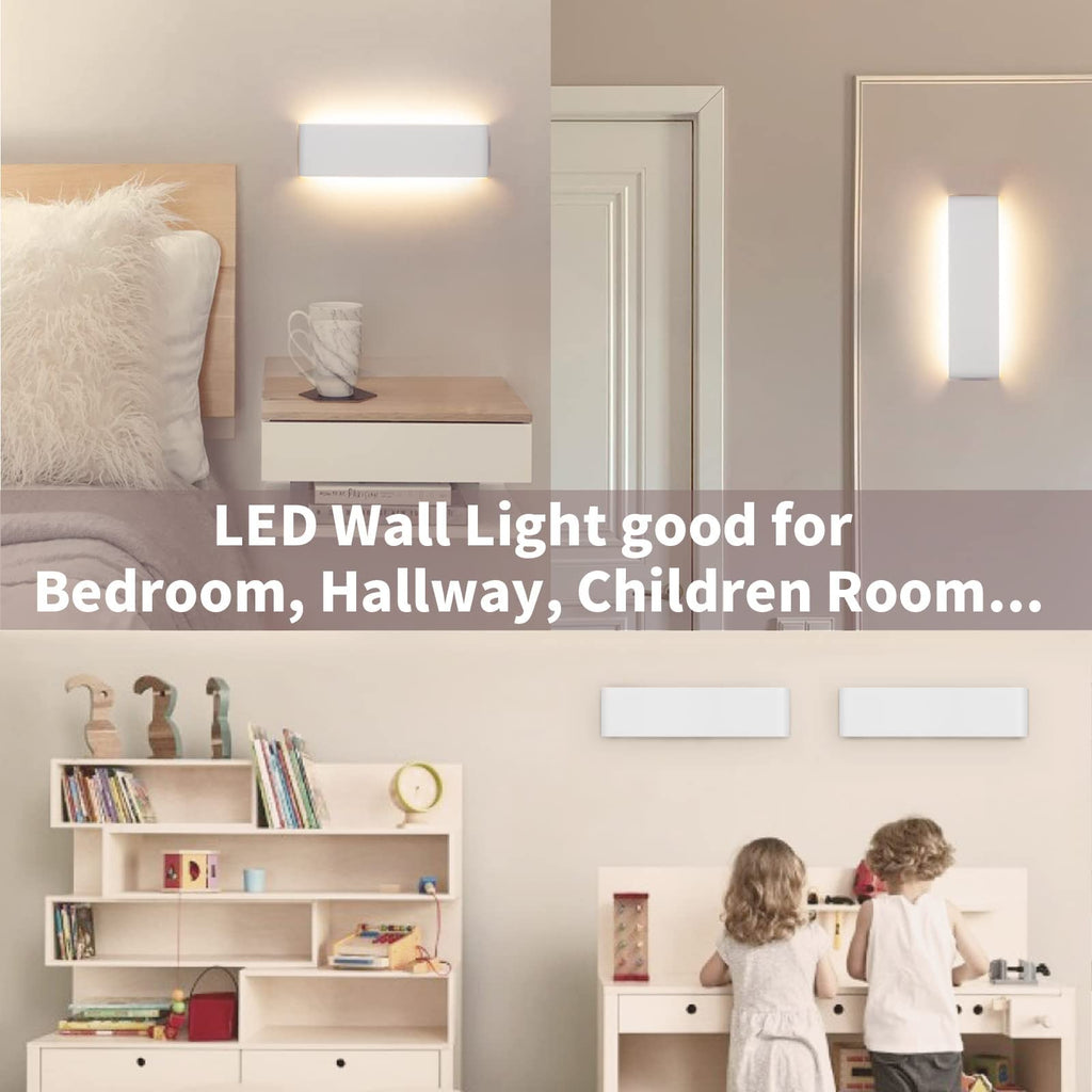 CANMEIJIA 2-Pack LED Wall Lights - 16W Modern Aluminum Indoor Sconce 3000K
