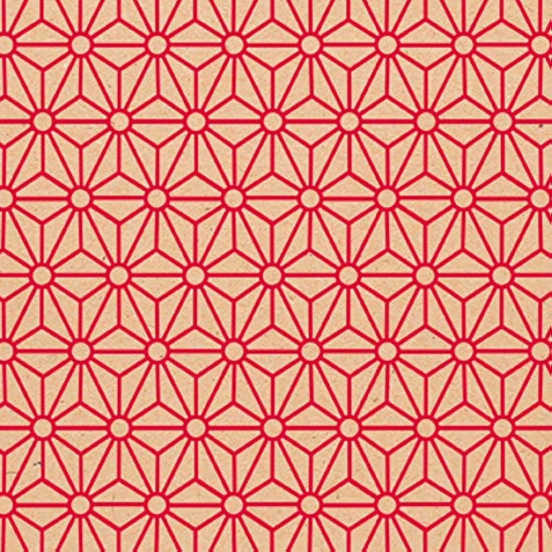 Clairefontaine Recycled Kraft Gift Wrap Roll – Red Geometric, 70cm x 50m