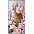 Violetpos Deer in Roses & Larkspur Beach Towel, Extra Large 180x90 cm 250GSM Microfibre, Sand Free Quick Dry - image 1