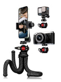 Lammcou Flexible Octopus Phone Tripod with GoPro Mount & Mobile Holder