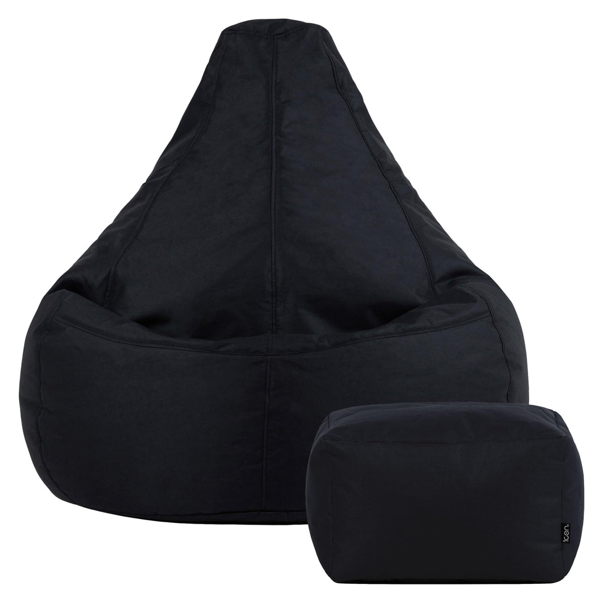Bean Bag Bazaar Outdoor Bean Bag & Footstool with Filling Included, Black - image 5