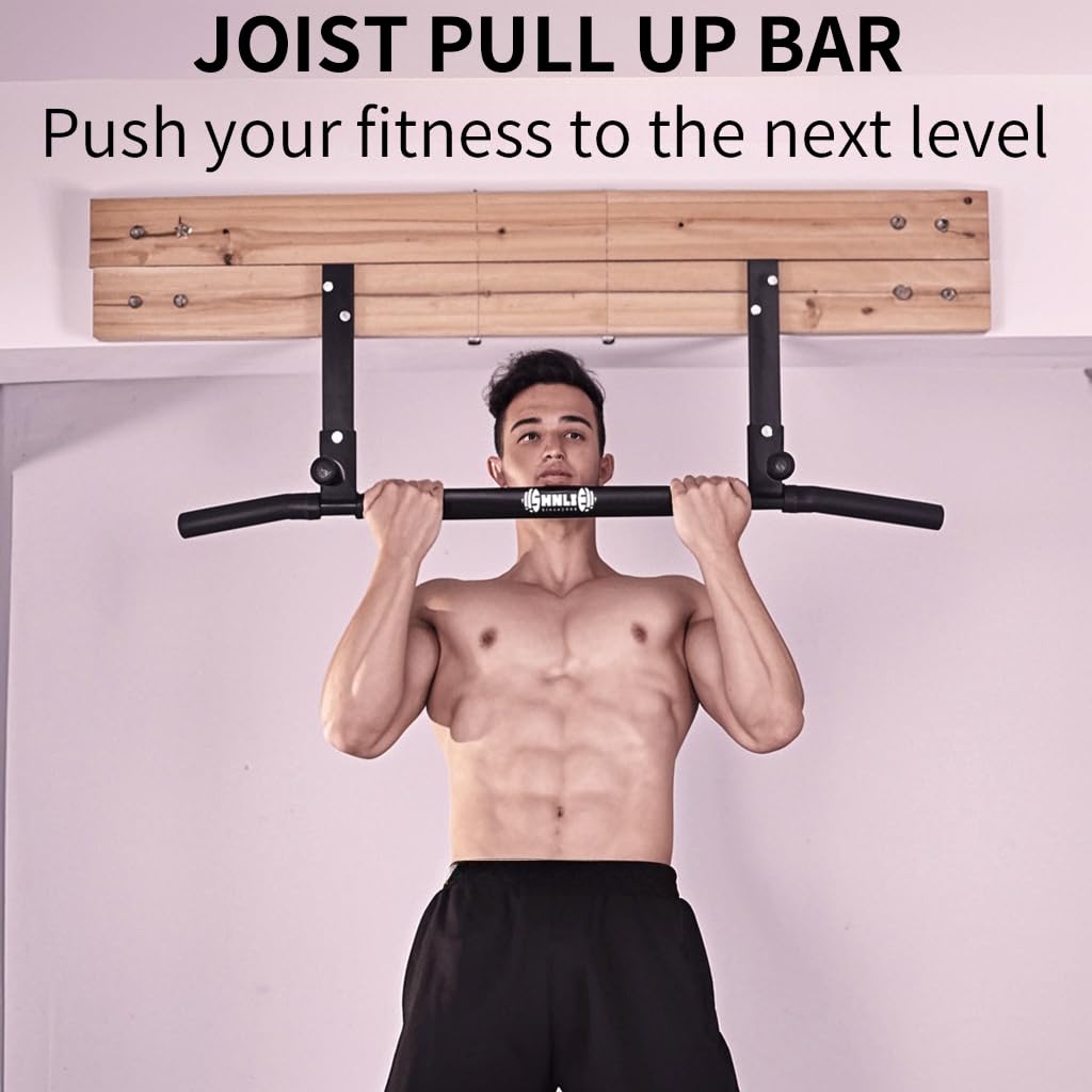 Shnlie Joist Mounted Pull Up Bar | 42" Heavy Duty Ceiling Chin Up Bar