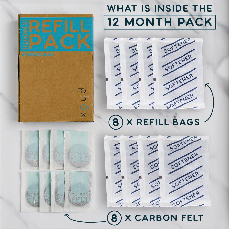 Phox Water Filter Refill Pack | 12 Month Softener Supply for Hard Water