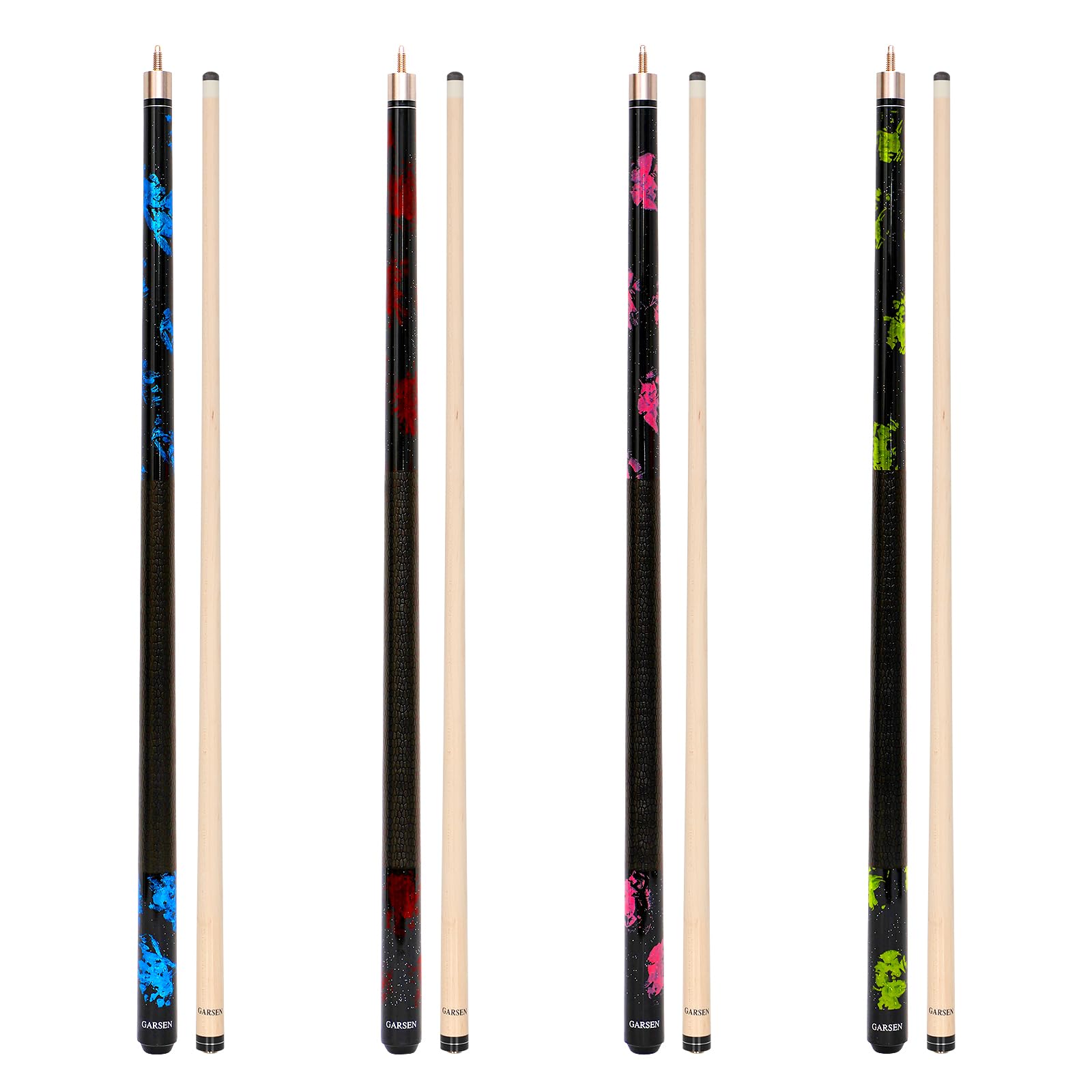 GARSEN 4-Piece Billiard Pool Cue Set | 58" Canadian Maple Sticks