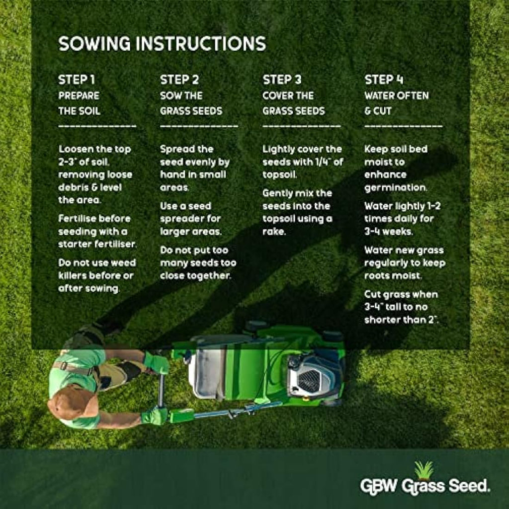GBW Grass Seed 1kg | Hard Wearing & Fast Growing UK Lawn Seed Mix
