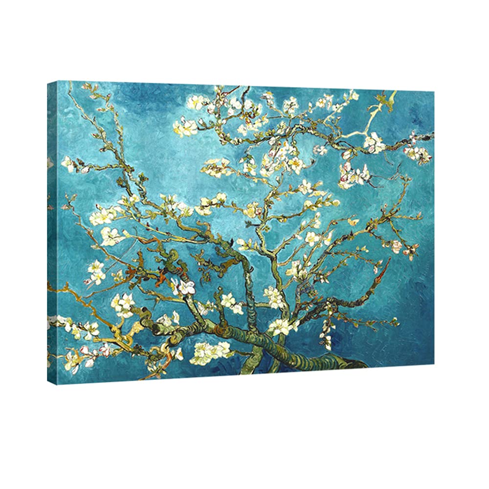 Jolof Store Van Gogh Almond Blossom Canvas Wall Art – Blue Floral Print