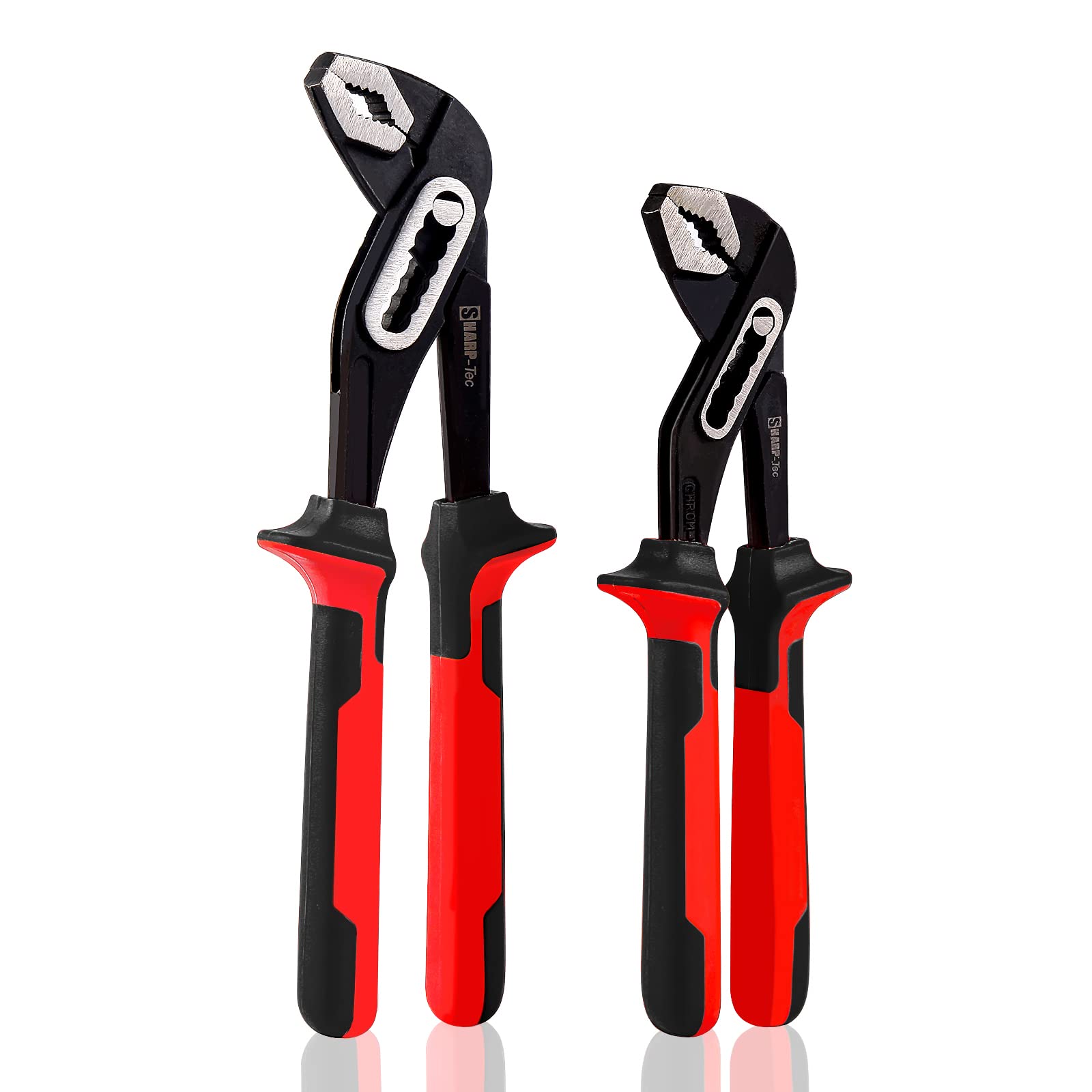Sharp-tec 2-Pack Adjustable Plumbing Pliers Set | 8 and 10 Inch Grips