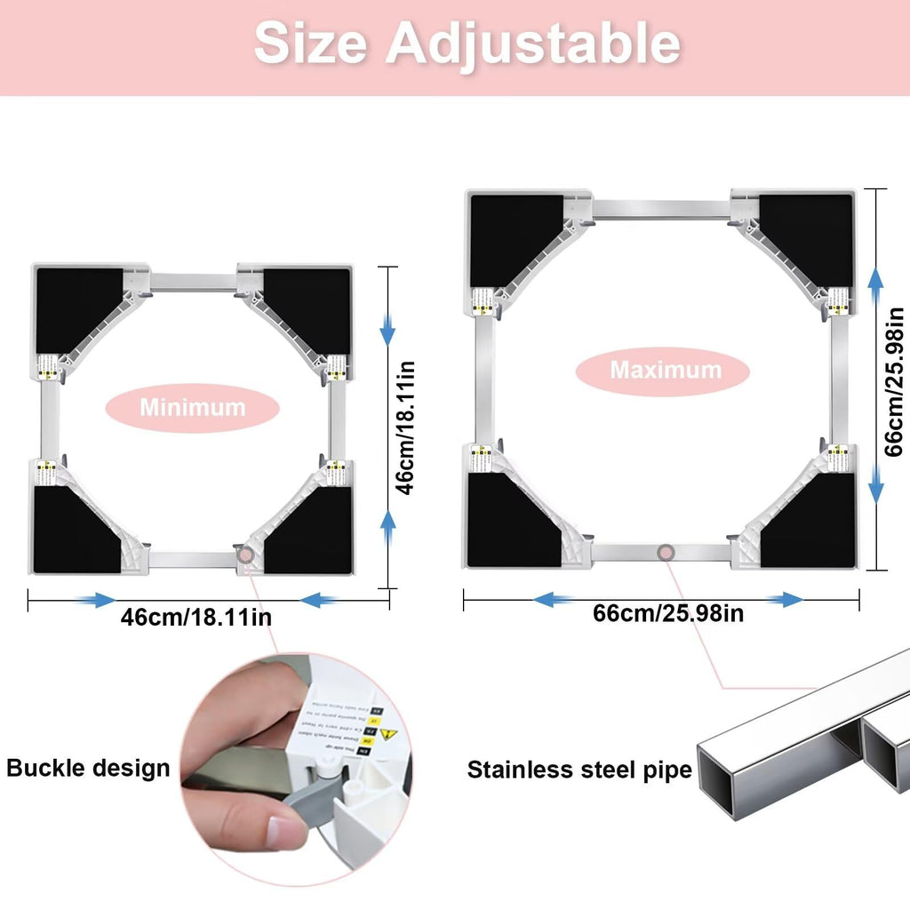 NIUXX Universal Stacking Kit for Washer and Dryer | 46-66cm Adjustable