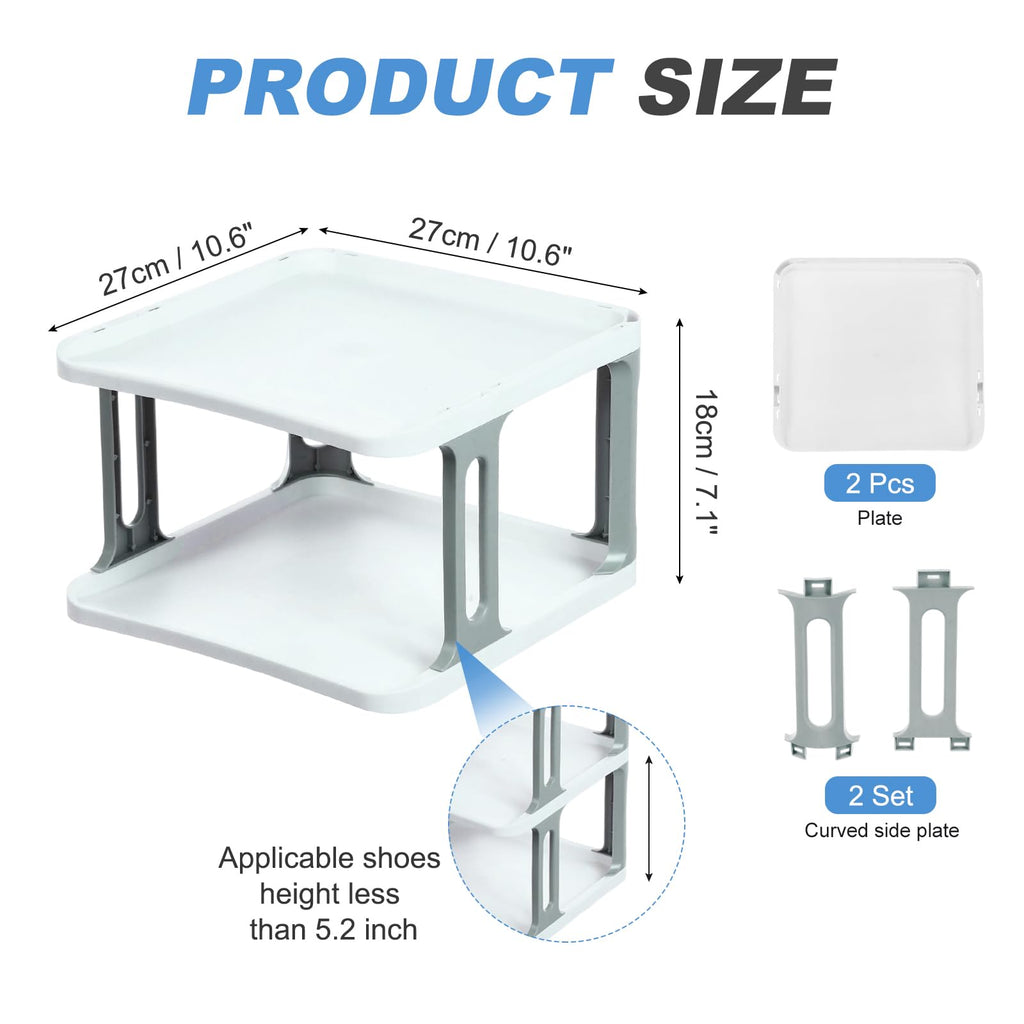 Sourcing Map 2-Tier Stackable Storage Organizer - Adjustable Vertical Shoe Rack With Portable Folding Holder Shelf for Entryway, Living Room, Garage - image 2