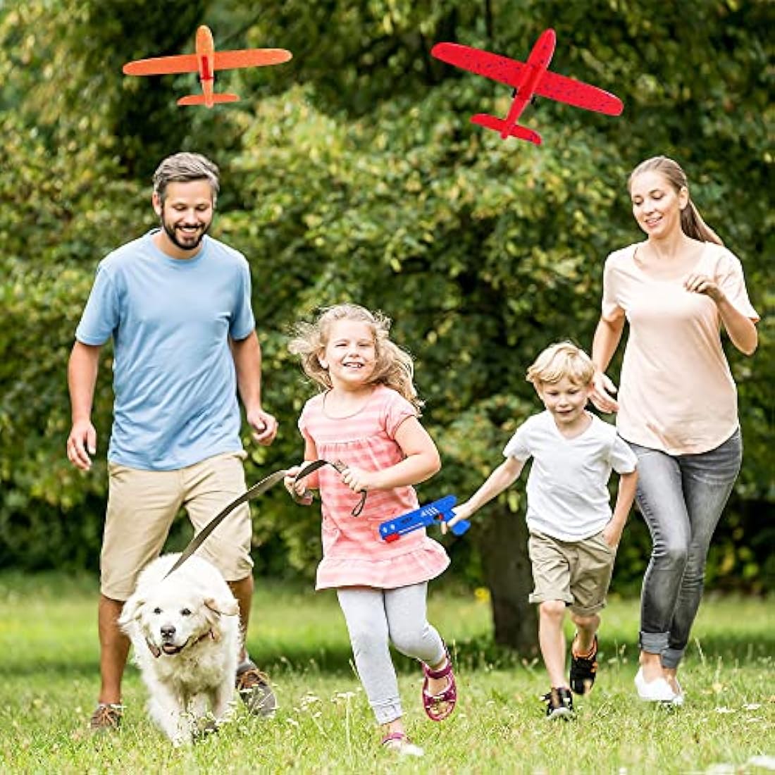 Ksera Airplane Toy Launcher with 2 Foam Gliders - Outdoor Gift for Kids