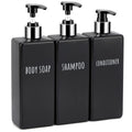 Segbeauty 3-Pack Black Shower Soap Dispensers | 16.9oz Refillable PET Bottles