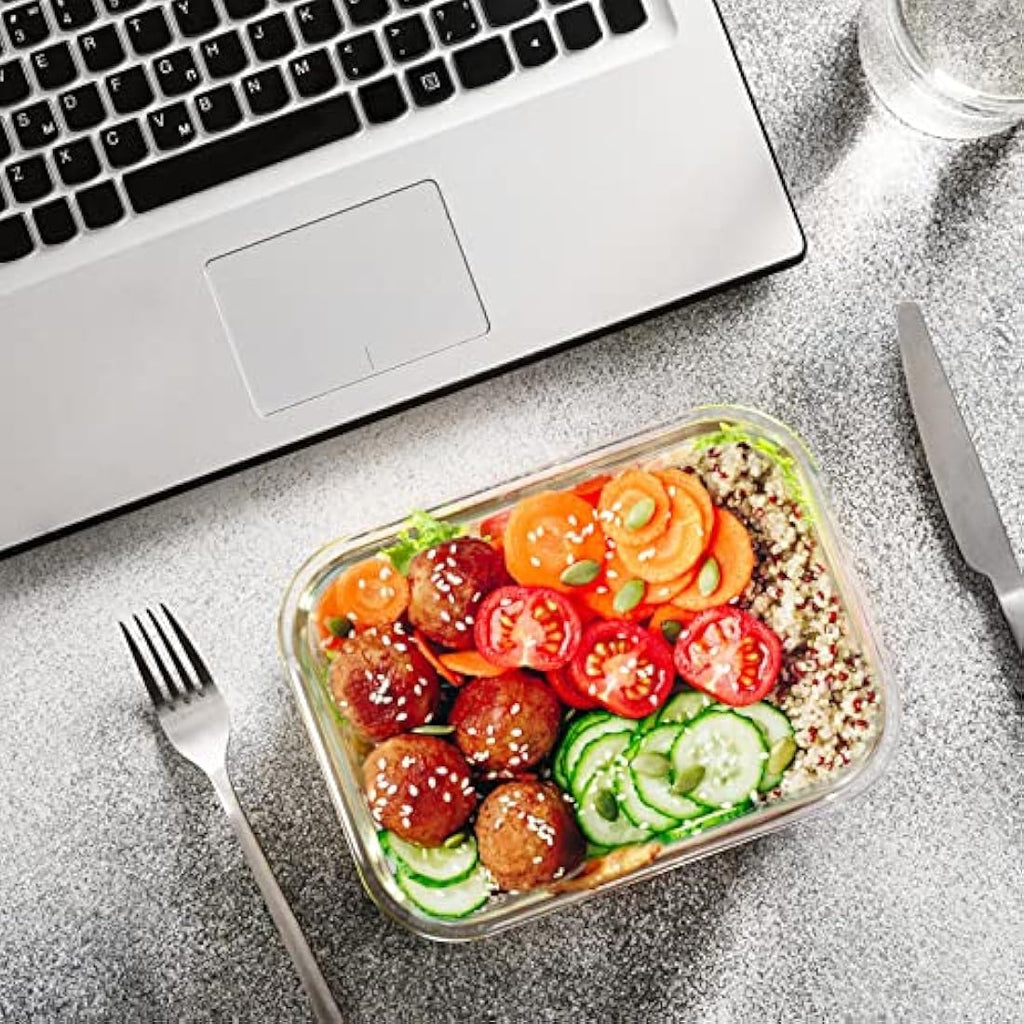 MCIRCO 24-Piece Glass Food Storage Containers | Airtight Meal Prep Set
