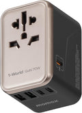 MOMAX 70W GaN Universal Travel Adapter | 3 USB-C & 2 USB-A Ports