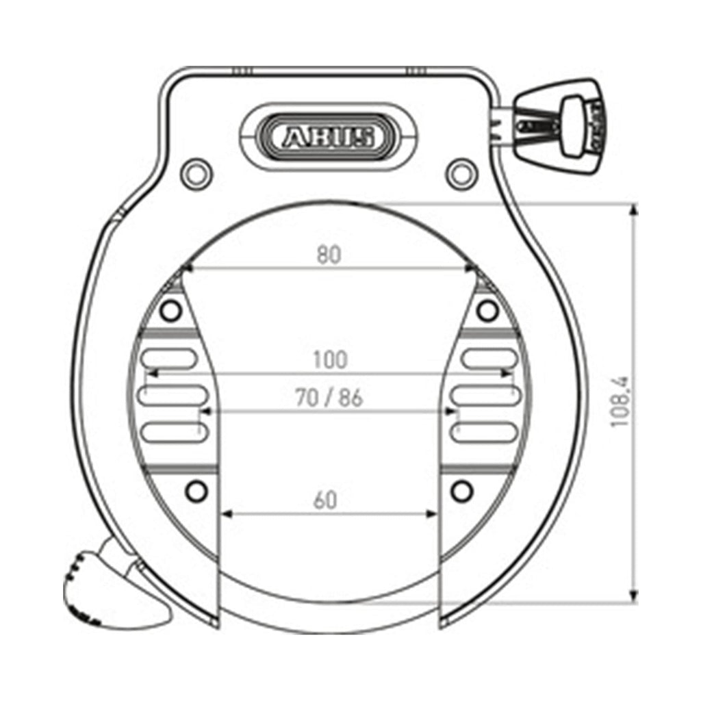 ABUS 4650SL R Frame Lock – Hardened Steel Bicycle Lock for Wide Tyres