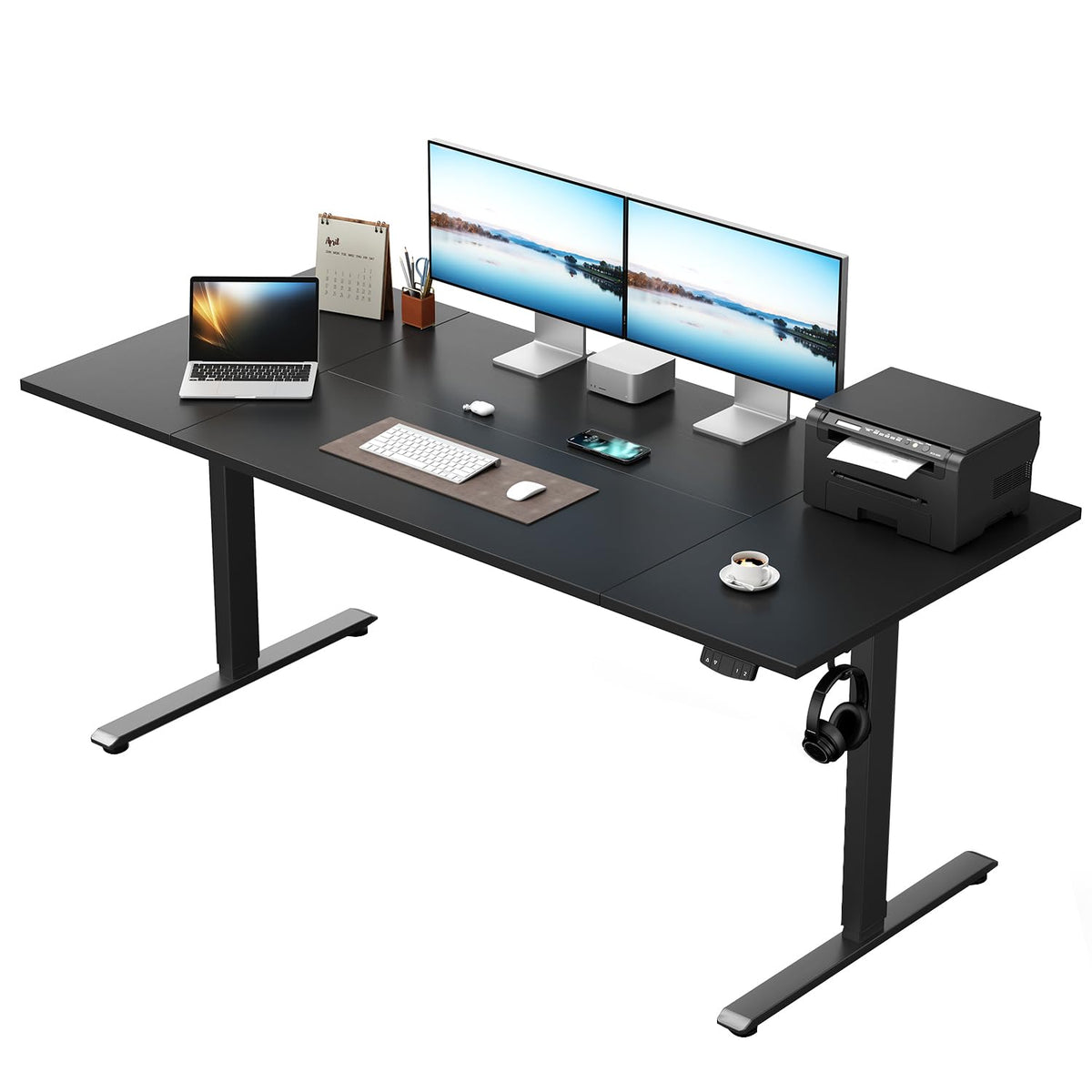 Klicelor Height Adjustable Electric Desk, 2 Memory Buttons, 140x80cm - image 1