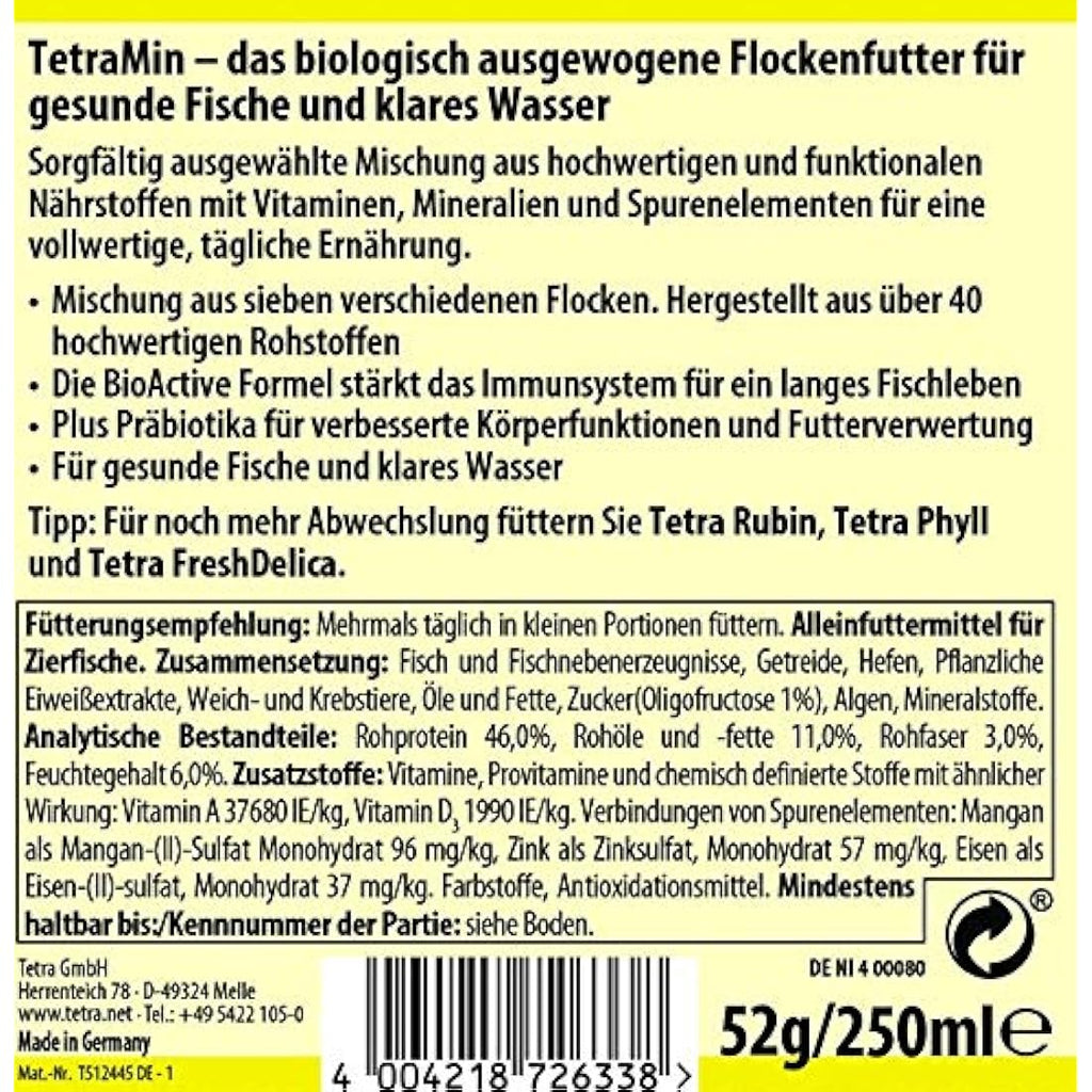 TetraMin Flakes Fish Food for Freshwater Ornamental Fish - 250ml Can
