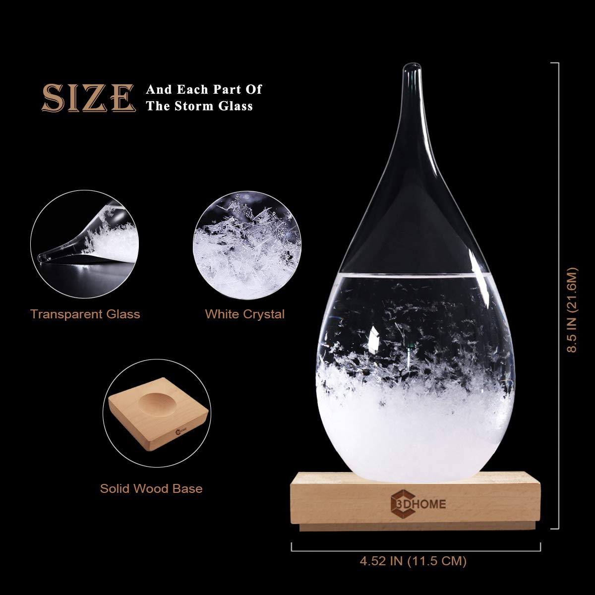 Jolof Store Storm Glass Weather Station – Water Drop Desktop Barometer