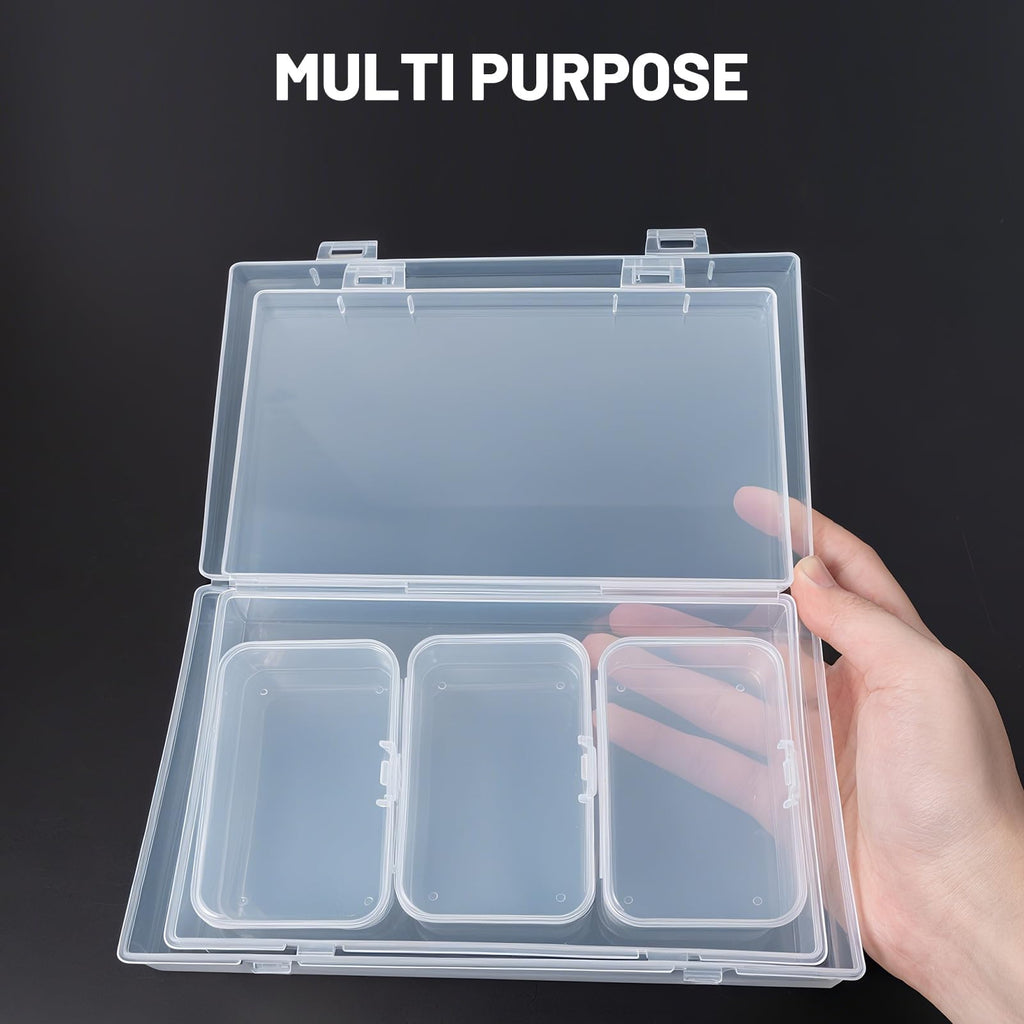 LJY Clear Hinged Storage Boxes, 20 Pack, 3 Mixed Sizes - image 5