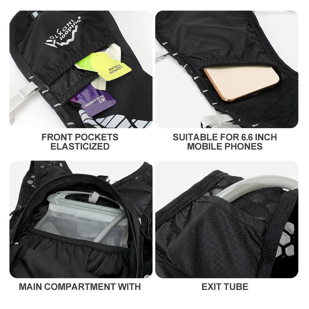 INOXTO Hydration Vest Backpack – Lightweight Running Pack with 1.5L Bladder