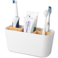 Jolof Store Bamboo Toothbrush Holder | 5-Slot Bathroom Vanity Organizer