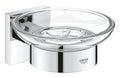 GROHE Start Cube Soap Dish with Holder – Wall Mounted Glass & Chrome