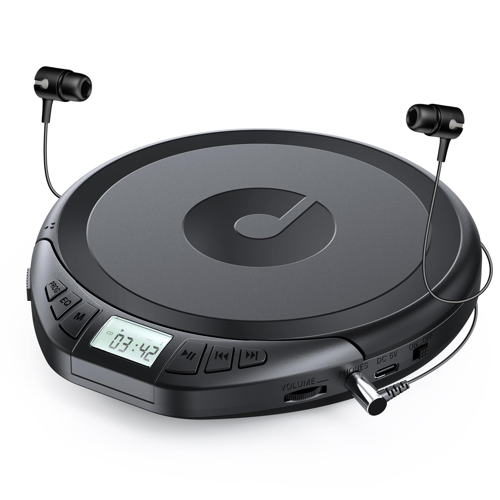 Gueray Portable CD Player for Car with Anti-Skip & LCD Display