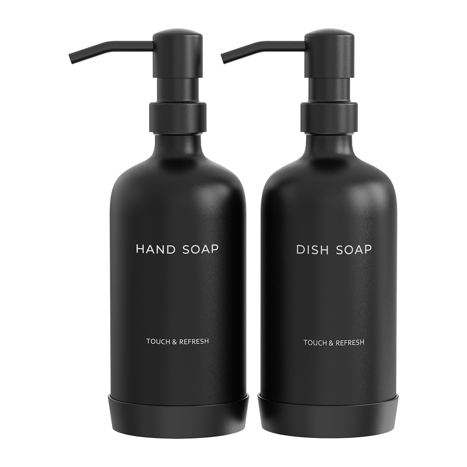 Kitchen Soap Dispenser with Non-Slip Silicone Pad – Black