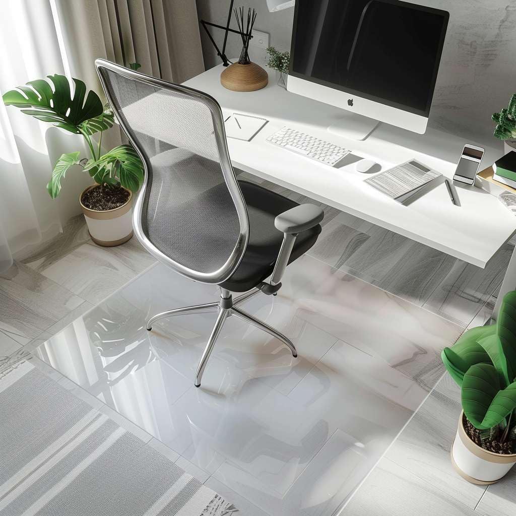 Nicoman Frosted Semi-Clear Chair Mat, Non-Slip PVC Wooden Floor Protector Mat with Round Edge - image 4