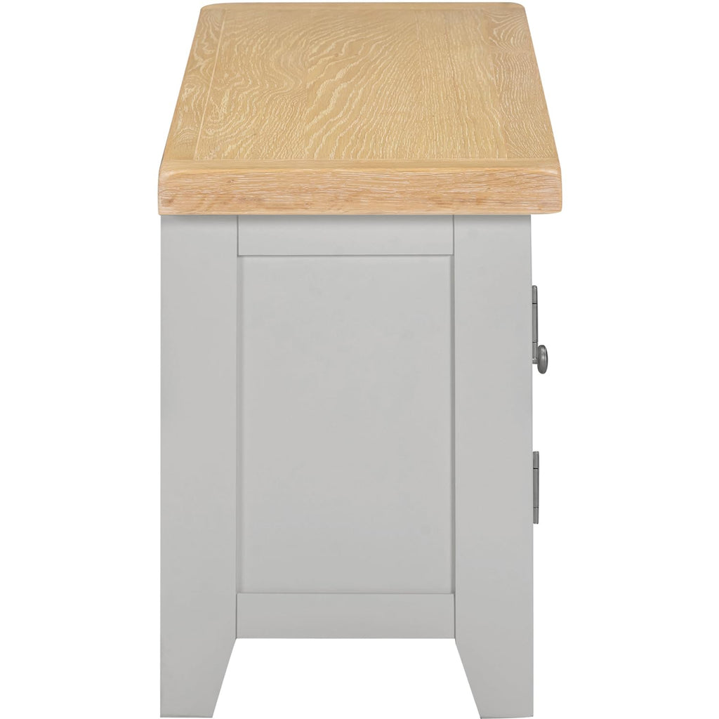 Seconique Windsor Straight Tv Unit in Pebble Grey/Oak