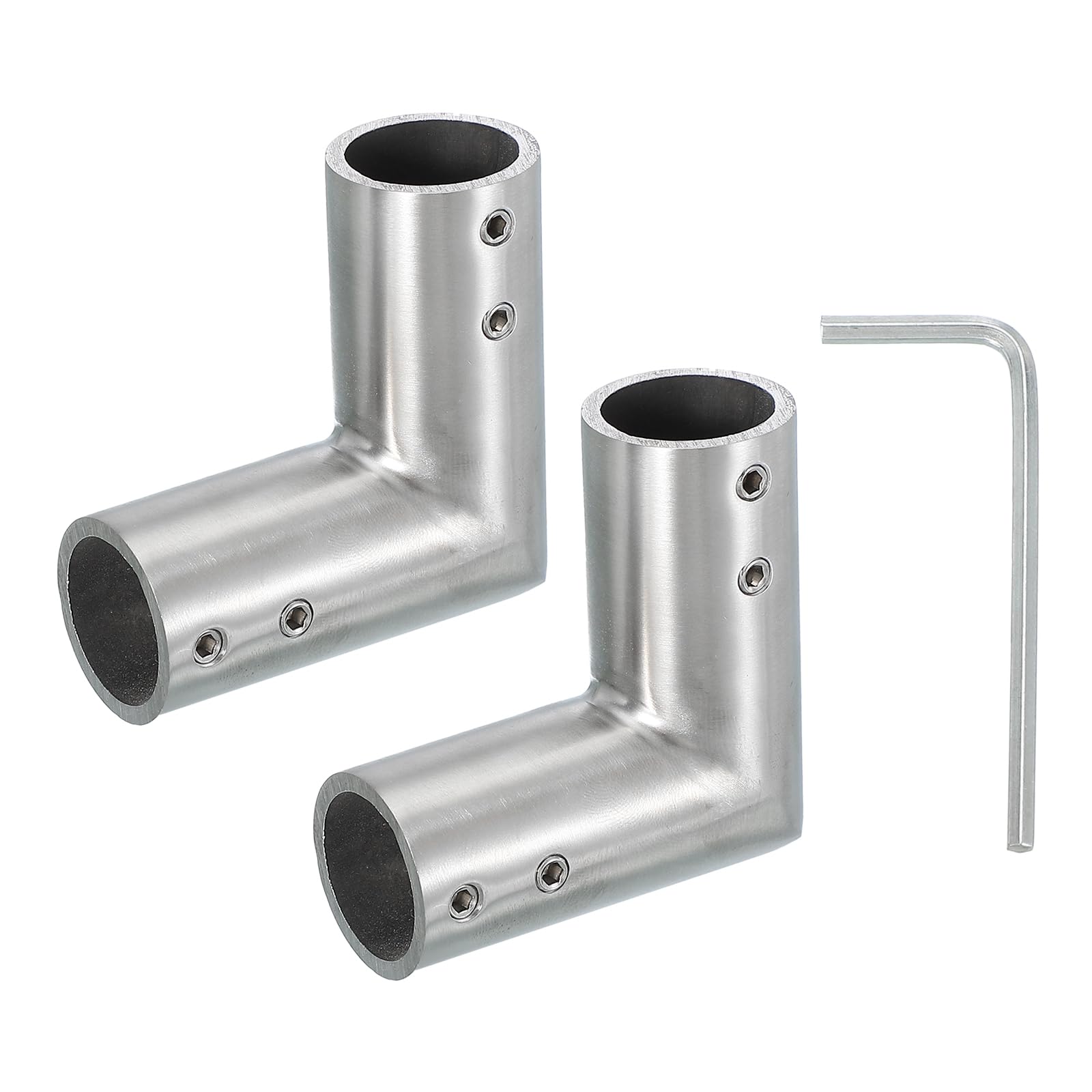 PATIKIL 90° Curtain Rod Corner Connector | 3/4" Stainless Steel, 2 Pack